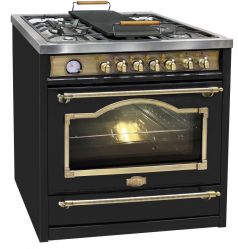 KAISER HGE 93555 EM Turbo Плита комбинированная газовая с электрической духовкой, Дизай «Ампир» / Empire, Цвет - Чёрный, Габариты (ШxГxВ), мм. 900/600/900-920