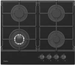 Evelux HEG 675 BG Газовая поверхность из закалённого стекла, WOK-конфорка, ширина 60 см, газ контроль, эл. поджиг, цвет - чёрный