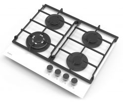 Evelux HEG 675 WG Газовая поверхность из закалённого стекла, WOK-конфорка, ширина 60 см, газ контроль, эл. поджиг, цвет - Белый