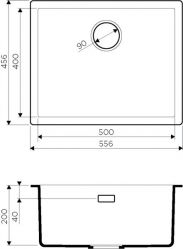 Кухонная мойка OMOIKIRI Yamakawa 55-U/I-MO Материал Artceramic. Монтаж накладной и под столешницу