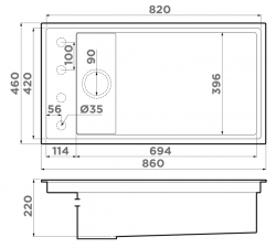 Кухонная мойка Omoikiri Kinaru 86-U/I-MO материал Artceramic