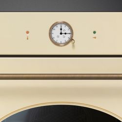 Smeg SFP68C1TPO  Серия Coloniale  Многофункциональный духовой шкаф, 60 см, 9 функций, Пиролитическая очистка, Кремовый, фурнитура латунная. Класс энергопотребления А +.