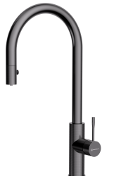 Omoikiri ASAKAWA-S-GM Кухонный смеситель, 3в1 - Подключение к фильтру, Подача фильтрованной воды осуществляется нажатием кнопке, на изливе. Вытяжной шланг.