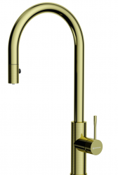 Omoikiri ASAKAWA-S-LG Кухонный смеситель, 3в1 - Подключение к фильтру, Подача фильтрованной воды осуществляется нажатием кнопке, на изливе. Вытяжной шланг.