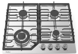 Evelux HEG 638 X Газовая поверхность, WOK-конфорка, ширина 60 см, газ контроль, эл. поджиг, цвет - нерж. сталь