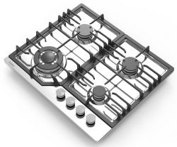 Evelux HEG 638 X Газовая поверхность, WOK-конфорка, ширина 60 см, газ контроль, эл. поджиг, цвет - нерж. сталь