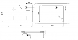 Smeg SE484EMTD Электрическая варочная панель, ширина - 77 см.
