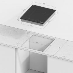 Kuppersberg ICI 412 Индукционная варочная поверхность, ширина - 45 см., технология INVERTER, 2 зоны нагрева, Flexi-zone, таймер, автоотключение, защита от детей, Stop & Go
