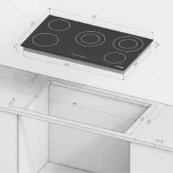 Kuppersberg ECS 902  Варочная поверхность электрическая,  ширина 90 см., таймер, Блокировка панели управления , цвет Чёрный /прямой край
