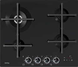 KORTING HGG 6766 ICPTN Газовая панель из зак. стекла, конфорка WOK, эл.поджиг, газ-контроль, Дисплей для конфорок, Таймер, Индикация остаточного тепла, Управление вытяжкой, Индикация остаточного тепла, Сигнализация утечки газа, цвет - чёрный