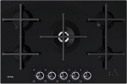 KORTING HGG 9766 ICPTN Газовая панель из зак. стекла, Ширина - 75 см.,конфорка WOK, эл.поджиг, газ-контроль, Дисплей для конфорок, Таймер, Индикация остаточного тепла, Управление вытяжкой, Индикация остаточного тепла, Сигнализация утечки газа