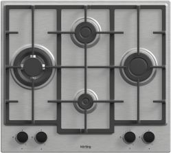 KORTING HG 688 CTX Газовая варочная панель, 4 высокоэффективные конфорки. Сверхмощная конфорка WOK: 3,4 кВт, Металлические поворотные регуляторы. Газ-контроль, Автоматический электроподжиг, Чугунные держатели для посуды