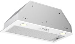 KORTING KHI 6393 W Полностью встраиваемая вытяжка  60см, механическое (кнопочное) управление, 3 режима, 650 м3/ч., алюминиевый жировой фильтр, LED лампы освещения, цвет - белый