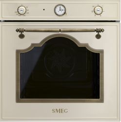 SMEG SF67C1PO Серия Cortina, Духовой шкаф, 60 см, 6 функций, кремовый, латунная фурнитура