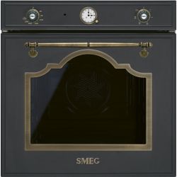 SMEG SF67C1AO Серия Cortina, Духовой шкаф, 60 см, 6 функций, Антрацит, латунная фурнитура