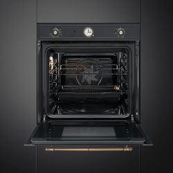 SMEG SF67C1AO Серия Cortina, Духовой шкаф, 60 см, 6 функций, Антрацит, латунная фурнитура