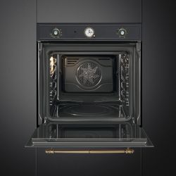 SMEG SF67C1AO Серия Cortina, Духовой шкаф, 60 см, 6 функций, Антрацит, латунная фурнитура