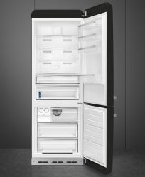 SMEG FAB38RBL5 Отдельностоящий двухдверный холодильник, Зона свежести, Ширина -70,6 см., Высота - 205 см. Общий объем, л: 481, Электронное управление, дисплей, Цвет - Чёрный, петли справа