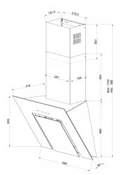 KUPPERSBERG F 660 W Кухонная вытяжка, ширина 60 см, отвод/рециркуляция, 900 м3/час, Пульт Д/У, Цвет - белое стекло