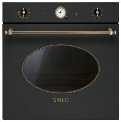SMEG SFP805AO Серия Coloniale  Духовой шкаф с пиролитической очисткой, 60 см, антрацит, латунная фурнитура Класс энергопотребления A
