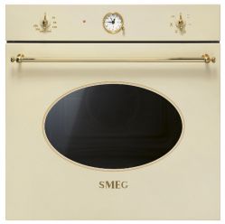 SMEG SF800P Серия Coloniale  Духовой шкаф, 60 см, 6 функций, Кремовый, позолоченная фурнитура Класс энергопотребления A