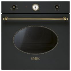 SMEG SF800AO Серия Coloniale  Духовой шкаф, 60 см, 6 функций, Антрацит, латунная фурнитура Класс энергопотребления A
