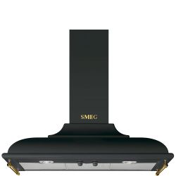 SMEG KC19AOE  Серия Cortina  Вытяжка настенная декоративная, 89,5 см, антрацит, фурнитура латунная