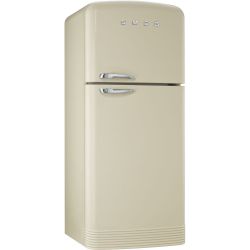 SMEG FAB50P Холодильник, кремовый , серебристая фурнитура, петли справа