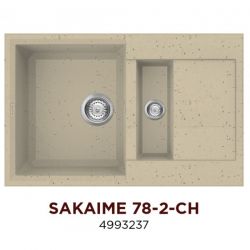 Кухонная мойка Omoikiri Sakaime 78-2-CH Материал Tetogranit. Монтаж накладной