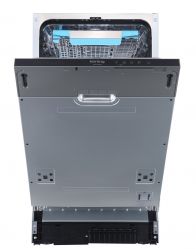 Korting KDI 45985 Посудомоечная машина, Ширина - 45 см., А+++/A/A, электронное управление LED дисплей, 8 программ, 10 компл., Третья корзина для столовых приборов, подсветка камеры, двузонная мойка. Автоматическое открывание двери по окончанию программы