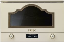 SMEG MP722PO Встраиваемая микроволновая печь, серия Cortina 60 см, высота 38 см, 6 функций, цвет кремовый, фурнитура латунная.