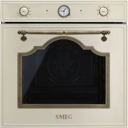 SMEG SF67C1DPO Серия Cortina, Духовой шкаф, 60 см, 9 функций, кремовый, латунная фурнитура