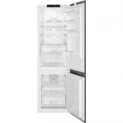 SMEG C8175TNE Встраиваемый комбинированный холодильник, Зона свежести, No-Frost, Общий объем 275 л Крепление фасадов – скользящие направляющие