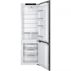 SMEG C8174DN2E Встраиваемый комбинированный холодильник, Жесткое крепление фасада  LCD-дисплей, No Frost, сенсорное управление