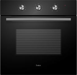 Evelux EO 620 B Духовой шкаф, 8 режимов, объем духовки 65л. цвет - чёрное стекло.