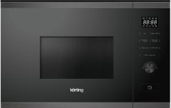 KORTING KMI 820 GNBX Встраиваемая СВЧ с грилем,  Дизайн Spectrum, объем печи: 20 л, функция гриля, таймер. Цвет - Чёрное стекло + чёрная нержавеющая сталь