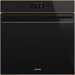 SMEG SOP6604TPNR Многофункциональный духовой шкаф с пиролизом, 60 см, 10 функций, чёрное стекло Eclipse, медный профиль