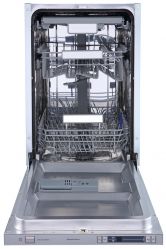 Zigmund & Shtain DW 269.4509 X Посудомоечная машина, Ширина - 45 см, верхняя корзина для столовых приборов, вместимость: 10 комплектов, 1/2 загрузки, 11 программ мытья, "Луч на полу"