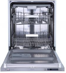 Zigmund & Shtain DW 301.6 Посудомоечная машина, Ширина - 60 см, верхняя корзина для столовых приборов, вместимость: 14 комплектов посуды, 9 программ мытья, "Луч на полу", 1/2 загрузка
