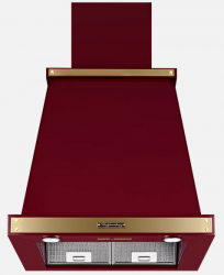 Kuppersberg T 669 BOR Bronze Кухонная вытяжка, ширина 60 см, 850 м3/час, электр. кнопочное упр. цвет бордовый / отделка цвета бронзы