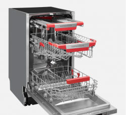 Kuppersberg GLM 4580 Посудомоечная машина, 11 компл., 7 программ, луч на полу, три корзины, Aqua Stop, Конденсационная сушка, уровень шума 44 дБ, ширина 45 см.