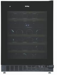 Встраиваемый винный шкаф KORTING KFW 803 DB GN Чёрное стекло. Высота 82 см. 2 независимые температурные зоны