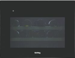 Встраиваемый винный шкаф KORTING KFW 501 SL GN Чёрное стекло. Высота 455 мм.