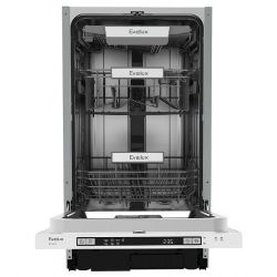 Evelux BD 4503 Посудомоечная машина, ширина 45 см., 10 комплектов, 7 программ, 49 дБ уровень шума, луч на полу, половинная загрузка, автоооткрывание