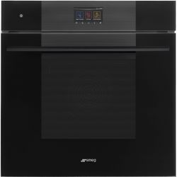 Smeg SOP6104S2PB3  Серия Linea  Многофункциональный духовой шкаф с Пиролитической очисткой и пароувлажнением, 60 см, 19 функций, чёрное стекло, класс энергопотребления А+