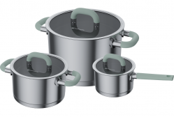 OMOIKIRI KENREY SET OL Набор посуды. Нерж. сталь. Толщина дна: 5,5 мм Толщина стенок: 0,7 мм