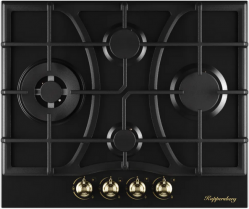 Kuppersberg FS 610 Ant Bronze Газовая варочная поверхность, конфорка WOK, металл, цвет антрацит/ручки цвета бронзы