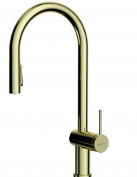 Omoikiri Tahara-SB-LG Кухонный смеситель, 3в1 - Подключение к фильтру, Подача фильтрованной воды осуществляется нажатием на кнопку на изливе смесителя. Режим - струя/ Душ, Вытяжной шланг.