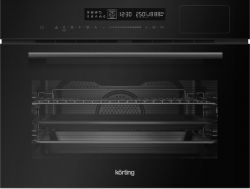 KORTING OKB 3221 AGN STEAM MW дизайн KITCHEN SELECTION. Компактный духовой шкаф 4 в 1, Традиционны нагрев, Приготовление на пару, СВЧ, сенсорное управление, 16 программ, высота 45 см.