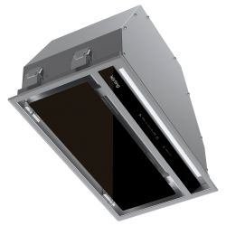 KORTING KHI 60945 DGN Дизайн KITCHEN SELECTION Полностью встраиваемая в шкаф 60 см, BLDC мотор, cенсорное управление, Режимов 3 + Silent и Turbo,, 950 м3/ч., таймер, черное стекло, ширина - 53 см.